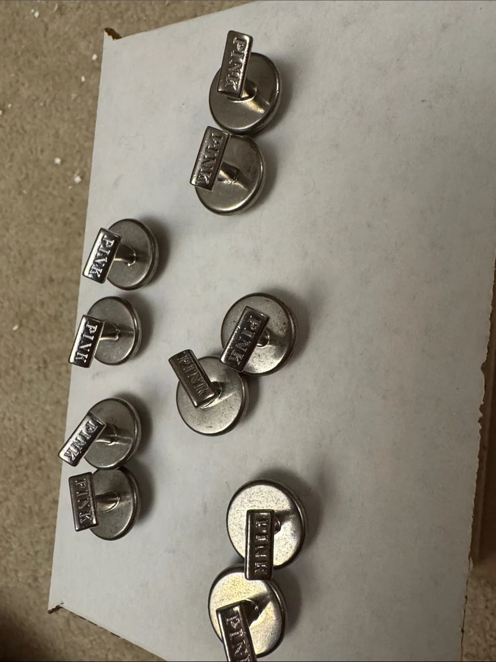 Vintage Lot of 5 Thomas Pink London Enamel Fabric Cufflinks Set